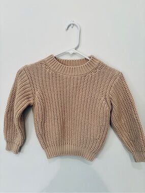 Quincy Mae Chunky Knit Sweater | Tan Beige | 2-3T